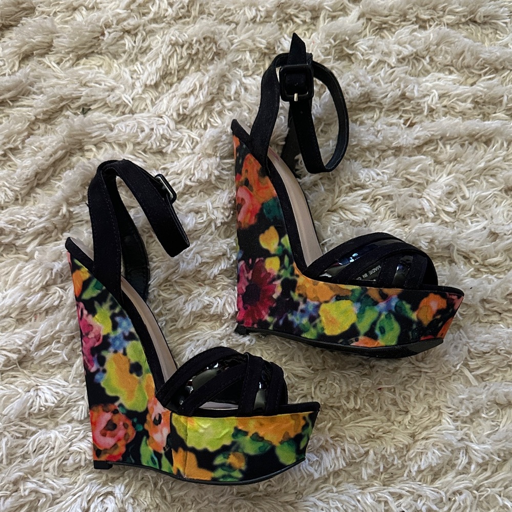 Floral Wedge Sandals